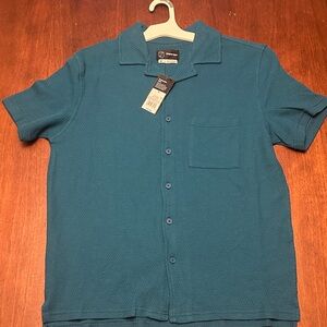 Original Use Teal Casual Button Down Shirt